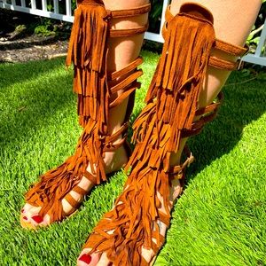 Fringe Gladiator Sandals